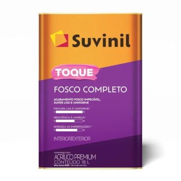Tinta Acrílica Toque Fosco Completo Gelo Suvinil 18L Tinta Acrílica Toque Fosco Completo Gelo Suvinil 18L