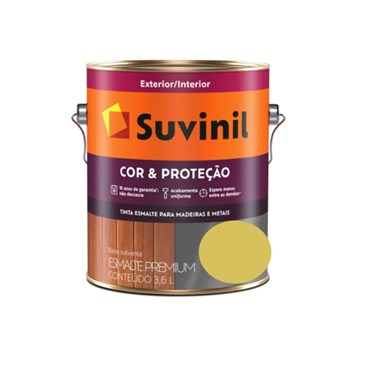 Tinta Esmalte Amarelo Ouro para Madeira e Metal Suvinil Cor&Proteção Galão 3,2L