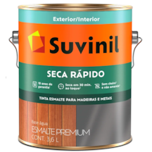 Tinta Esmalte Base de Água Seca Rápido Brilhante Preto 3,6L