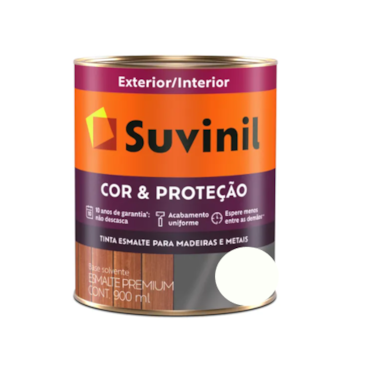 Tinta Esmalte Branco Neve para Madeira e Metal Suvinil Cor&Proteção Fosco 900ml