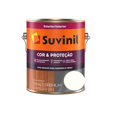 Tinta Esmalte Branco para Madeira e Metal Suvinil Cor&Proteção Fosco Galão de 3,6L Tinta Esmalte Branco para Madeira e Metal Suvinil Cor&Proteção Fosco Galão de 3,6L