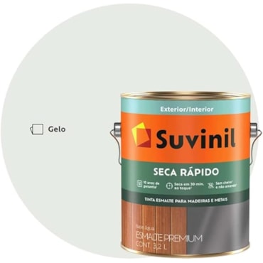 Tinta Esmalte Brilhante Base Água Gelo Suvinil 3,6L