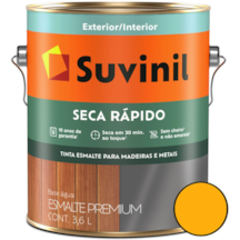 Tinta Esmalte Brilhante Seca Rápído Base Água Amarelo Ouro 3,6l