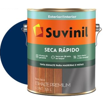 Tinta Esmalte Brilhante Seca Rápído Base Água Azul del Rey 3,6l Tinta Esmalte Brilhante Seca Rápído Base Água Azul del Rey 3,6l