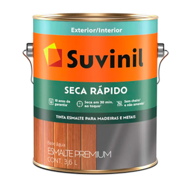 Tinta Esmalte Brilhante Seca Rápído Base Água Branco 3,6l Tinta Esmalte Brilhante Seca Rápído Base Água Branco 3,6l