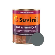 Tinta Esmalte Cinza Escuro para Madeira e Metal Suvinil Cor&Proteção Brilhante 900ml