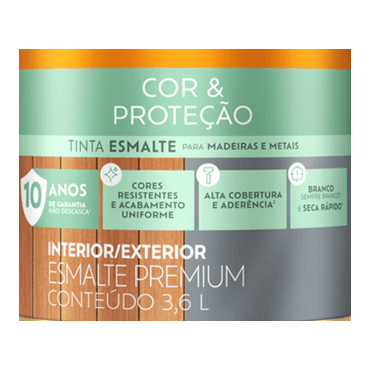 Tinta Esmalte Fosco Cor e Proteção Base d'Água Galão Branco 3,6l