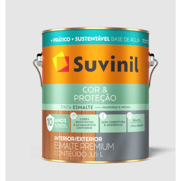 Tinta Esmalte Fosco Cor e Proteção Base d'Água Galão Branco 3,6l