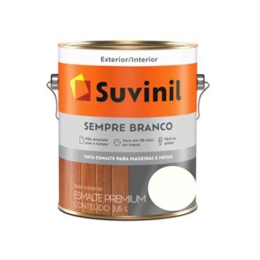 Tinta Esmalte Sunivil Sempre Branco Brilhante Galão 3,6L Tinta Esmalte Sunivil Sempre Branco Brilhante Galão 3,6L