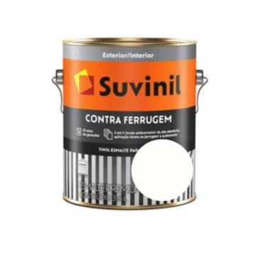 Tinta Esmalte Suvinil Contra Ferrugem Brilhante Branco Neve Galão 3,6L