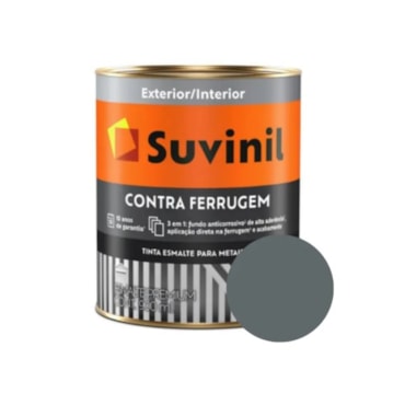 Tinta Esmalte Suvinil Contra Ferrugem Brilhante Cinza Escuro 900ml