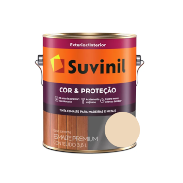 Tinta Esmalte Suvinil Cor & Proteção Acetinado Areia Claro Galão 3,6L Tinta Esmalte Suvinil Cor & Proteção Acetinado Areia Claro Galão 3,6L