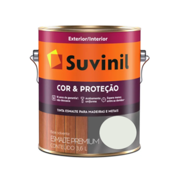 Tinta Esmalte Suvinil Cor & Proteção Acetinado Gelo Galão 3,6L Tinta Esmalte Suvinil Cor & Proteção Acetinado Gelo Galão 3,6L