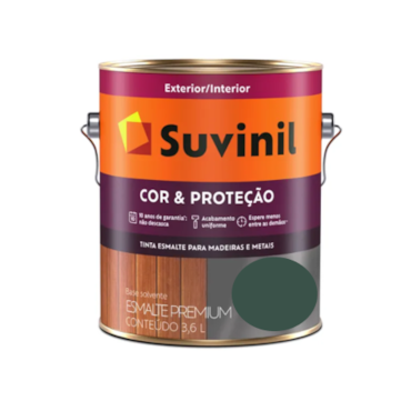 Tinta Esmalte Suvinil Cor & Proteção Acetinado Verde Colonial Galão 3,6L Tinta Esmalte Suvinil Cor & Proteção Acetinado Verde Colonial Galão 3,6L