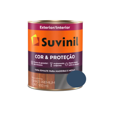 Tinta Esmalte Suvinil Cor & Proteção Brilhante Azul Del Rey Litro 900ml