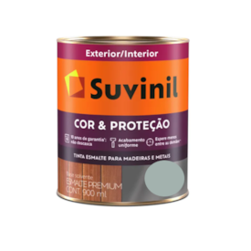 Tinta Esmalte Suvinil Cor & Proteção Brilhante Cinza Médio Litro 900ml