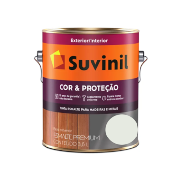 Tinta Esmalte Suvinil Cor & Proteção Brilhante Gelo Galão 3,6L Tinta Esmalte Suvinil Cor & Proteção Brilhante Gelo Galão 3,6L