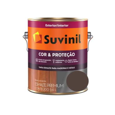 Tinta Esmalte Suvinil Cor & Proteção Brilhante Marrom 3,6L Tinta Esmalte Suvinil Cor & Proteção Brilhante Marrom 3,6L
