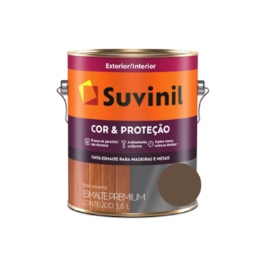 Tinta Esmalte Suvinil Cor & Proteção Brilhante Tabaco Galão 3,6L Tinta Esmalte Suvinil Cor & Proteção Brilhante Tabaco Galão 3,6L