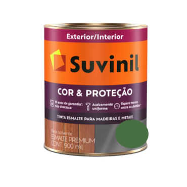 Tinta Esmalte Suvinil Cor & Proteção Brilhante Verde Folha Litro 900ml