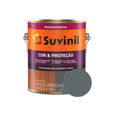 Tinta Esmalte Suvinil Cor & Proteção Cinza Escuro Galão 3,2L Tinta Esmalte Suvinil Cor & Proteção Cinza Escuro Galão 3,2L