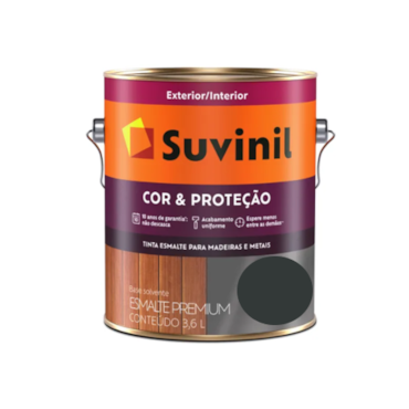 Tinta Esmalte Suvinil Cor & Proteção Fosco Preto Galão 3,6L Tinta Esmalte Suvinil Cor & Proteção Fosco Preto Galão 3,6L