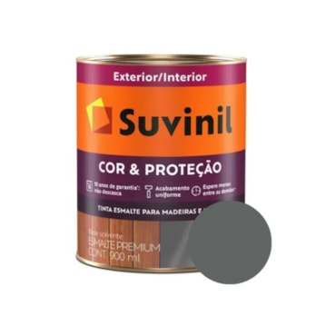 Tinta Esmalte Suvinil Cor & Proteção Grafite Claro 900ml Tinta Esmalte Suvinil Cor & Proteção Grafite Claro 900ml