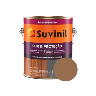 Tinta Esmalte Suvinil Óleo & Brilho Galão 3,6L Cor Marrom-Conhaque Tinta Esmalte Suvinil Óleo & Brilho Galão 3,6L Cor Marrom-Conhaque