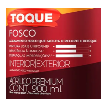 Tinta Látex Acrílico Premium Toque Fosco Branco 900ml