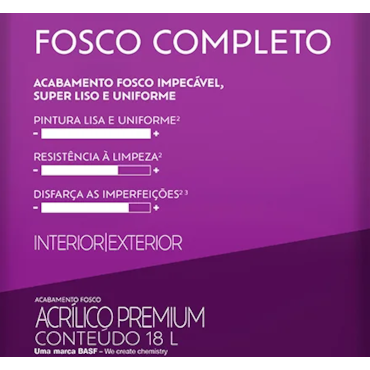 Tinta Látex Toque Fosco Completo 18L Branco