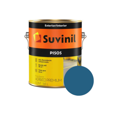 Tinta Suvinil Pisos Azul Galão 3,6L Tinta Suvinil Pisos Azul Galão 3,6L