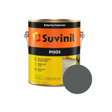Tinta Suvinil Pisos Cinza Escuro Galão 3,6L Tinta Suvinil Pisos Cinza Escuro Galão 3,6L