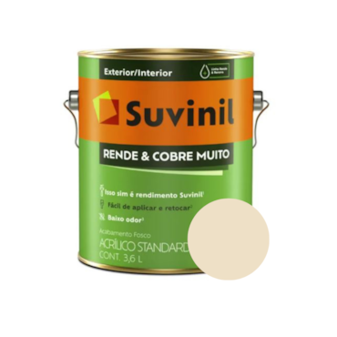 Tinta Suvinil Rende & Cobre Muito Areia Galão 3,6L Tinta Suvinil Rende & Cobre Muito Areia Galão 3,6L