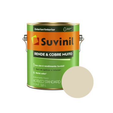 Tinta Suvinil Rende & Cobre Muito Palha Galão 3,6L Tinta Suvinil Rende & Cobre Muito Palha Galão 3,6L