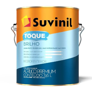 Tinta Toque Brilho Acrílico Branco Neve Suvinil 3,6L Tinta Toque Brilho Acrílico Branco Neve Suvinil 3,6L