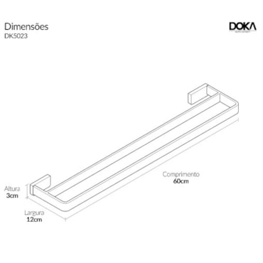 Toalheiro Duplo de Parede Rainbow Doka GunMetal