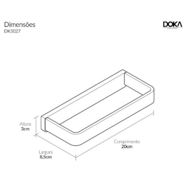 Toalheiro Retangular Rainbow Doka Matt Black