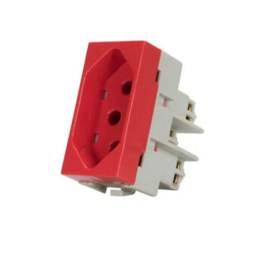 Tomada Padrão Brasil 2P+T 20a 250v - Vermelha Tomada Padrão Brasil 2P+T 20a 250v - Vermelha