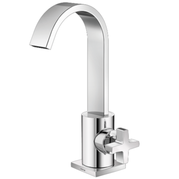 Torneira de Banca para Lavatório Tigre Goa Cross Bica Alta Cromado Torneira de Banca para Lavatório Tigre Goa Cross Bica Alta Cromado