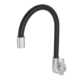 Torneira Deca de Parede Cozinha Bica Articulável Cromado e Preto