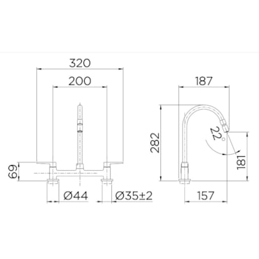 Torneira Misturador Docol Gali para Cozinha de Mesa