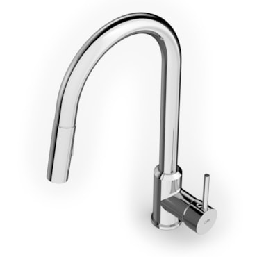 Torneira Monocomando Celite Prática Bica Extraível 2 Jatos Cromado