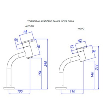 Torneira para Banheiro Nova Gioia de Mesa 1197 Cromado