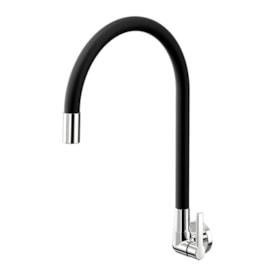 Torneira Preto Cromado Docol para Parede de Cozinha Galiflex