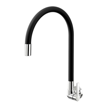 Torneira Preto Cromado Docol para Parede de Cozinha Galiflex