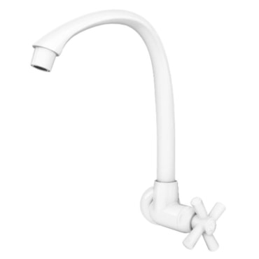 Torneira Tigre Cross de Parede para Cozinha Bica Alta Branca Torneira Tigre Cross de Parede para Cozinha Bica Alta Branca