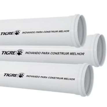 Tubo de Esgoto Tigre em PVC Branco 100mm com 6m