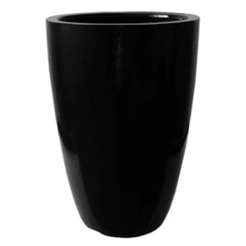 Vaso de Fibra Japi Cônico Moderno 38cm Preto