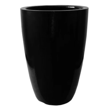 Vaso de Fibra Japi Cônico Moderno 38cm Preto