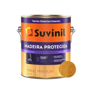 Verniz Marítimo Suvinil Madeira Protegida Acetinado Natural Galão 3,6L